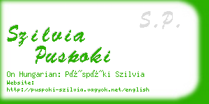 szilvia puspoki business card